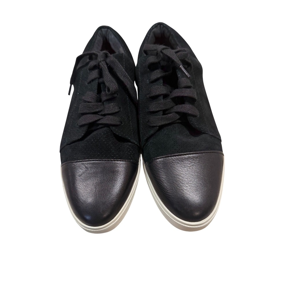 Cocktail Sneakers Black Suede Leather Cap Toe‎ Lace Casual Size 9 RARE - Picture 2 of 6